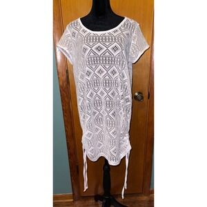 Wearabouts White Geometric Swimsuit Cover Up Tunic Beach Dress M